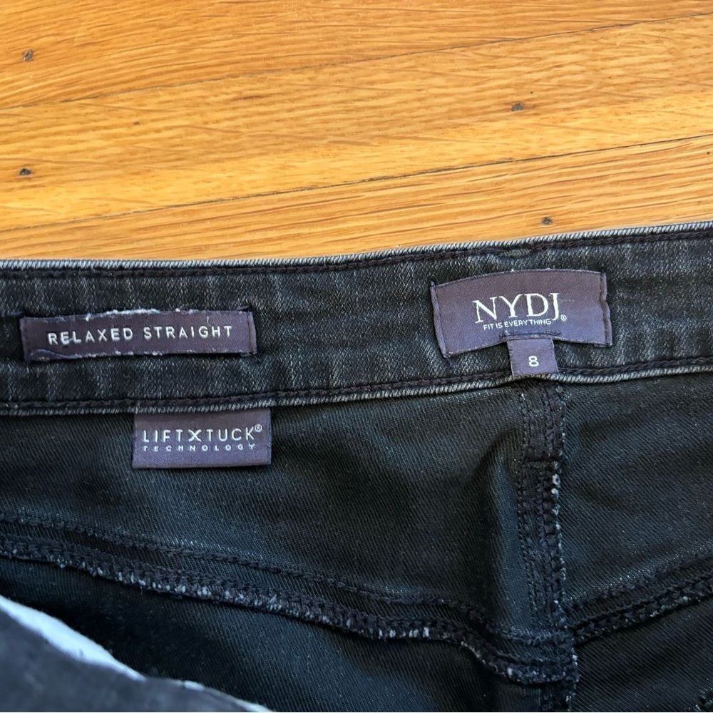 NYDJ Relaxed Straight black faded jeans - Picture 4 of 4